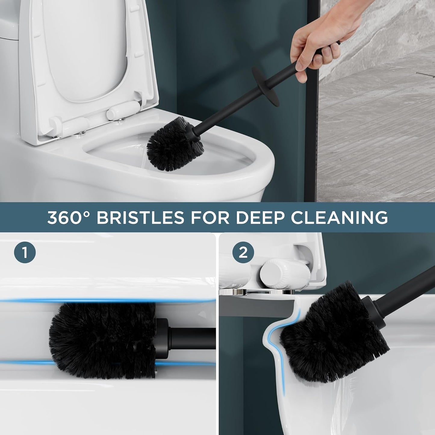 Vertical Matt Black Toilet Brush Holder Stainless Steel Cleaning Tool FloorStanding Toilet Brush Se 4