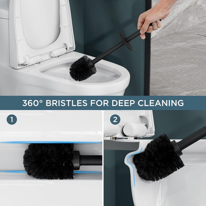 Vertical Matt Black Toilet Brush Holder Stainless Steel Cleaning Tool FloorStanding Toilet Brush Se 4