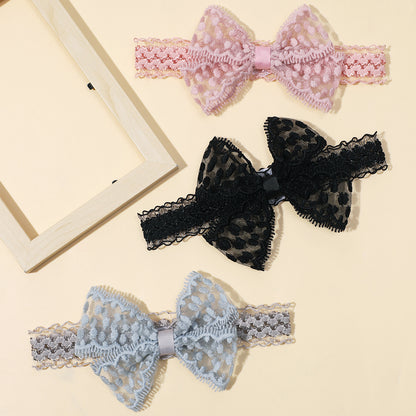Newborn Turban Baby Lace Headband For Girls Soft Elastic Nylon Princess Hair Bands Toddler Headwear 1