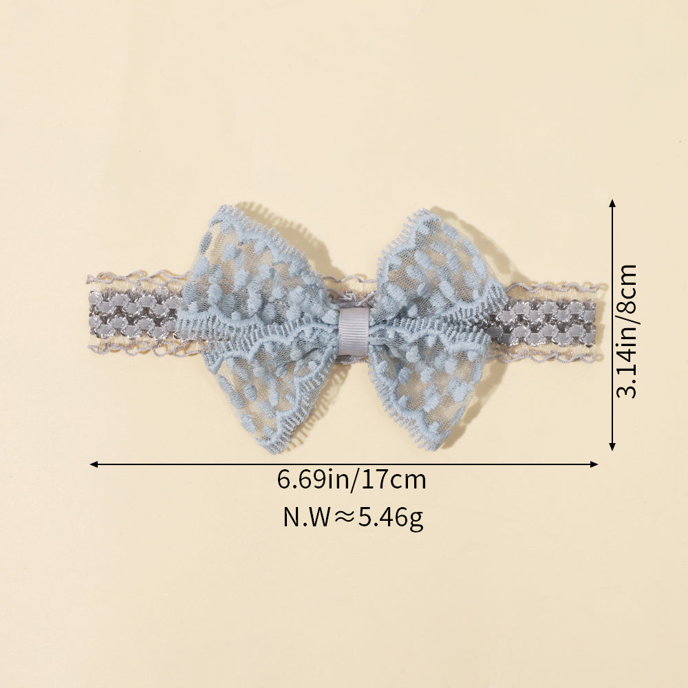Newborn Turban Baby Lace Headband For Girls Soft Elastic Nylon Princess Hair Bands Toddler Headwear 2