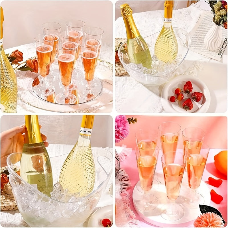 Elegant Acrylic Ice Bucket Transparent Beverage Cooler For Champagne Wine Beer Soda Perfect For Par 4
