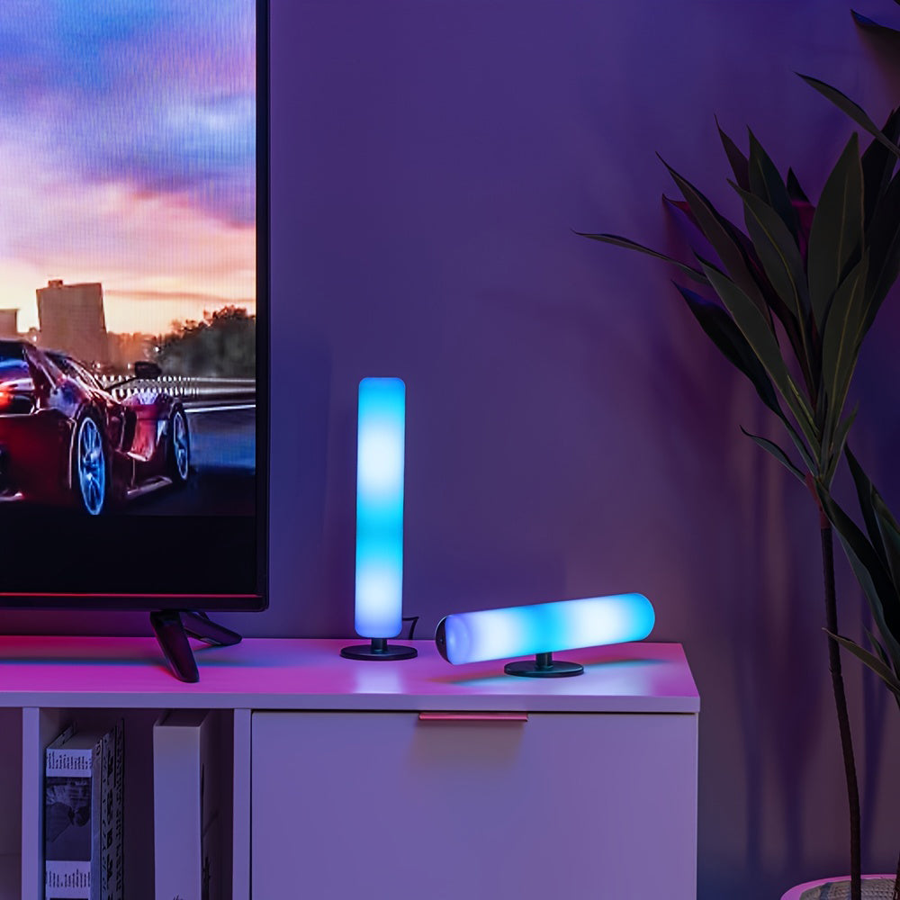 Upgraded RGB Music Rhythm Pickup Light USB Rechargeable Christmas Desktop Light Bar Desktop RGB Light Bar Music Rhythm