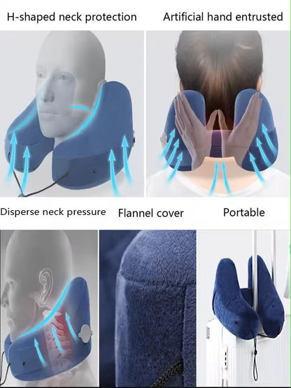 Ultimate Travel Hooded Inflatable UShape Neck Pillow 3