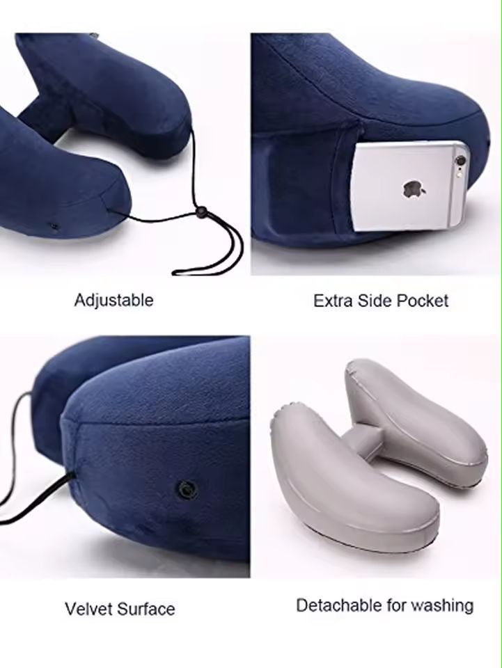 Ultimate Travel Hooded Inflatable UShape Neck Pillow 5