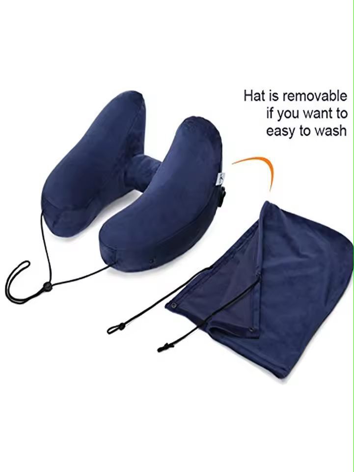 Ultimate Travel Hooded Inflatable UShape Neck Pillow 6