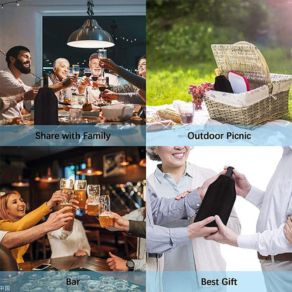 Wine Cooling Holder Ice Bag Picnic Beverage Nylon Wine Cooler Sleeve Soft Drink Rack Bar Tools For  4