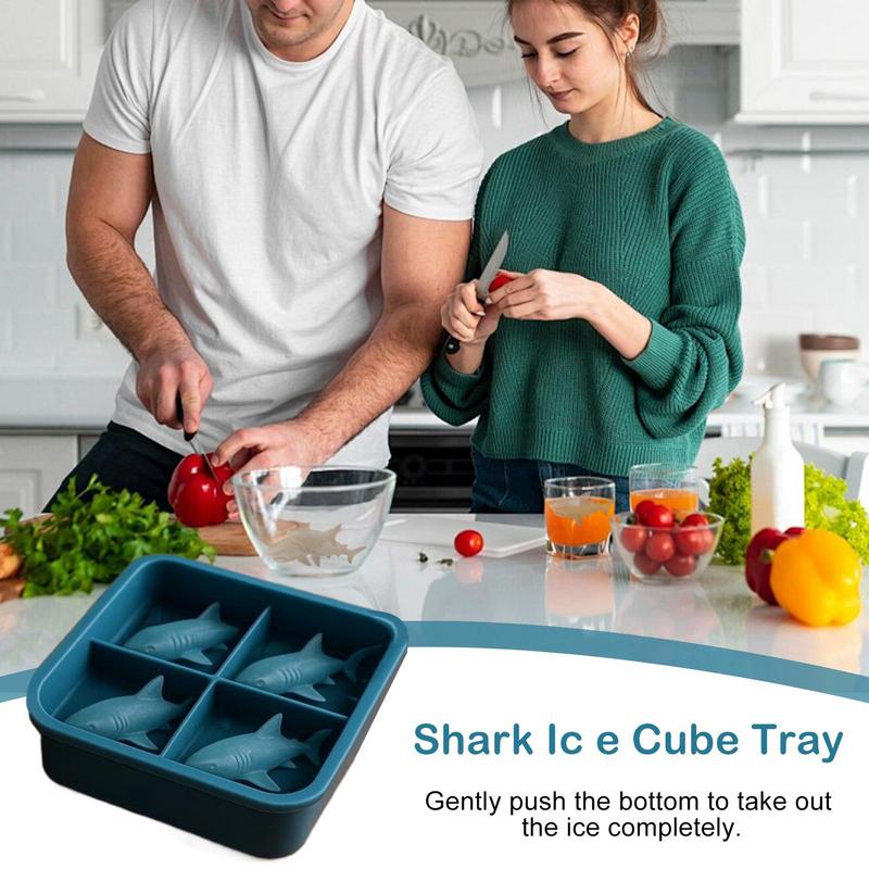 Shark Ice Mold for Whiskey, Creative Silicone Tray for Water, Easy Release Kitchen Ice Cream Mould