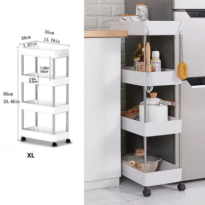 SlimSpace 34Tier Rolling Storage Cart Slim SlideOut Organizer Rack For Kitchen  Bathroom 9