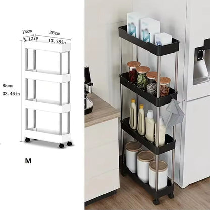 SlimSpace 34Tier Rolling Storage Cart Slim SlideOut Organizer Rack For Kitchen  Bathroom 11