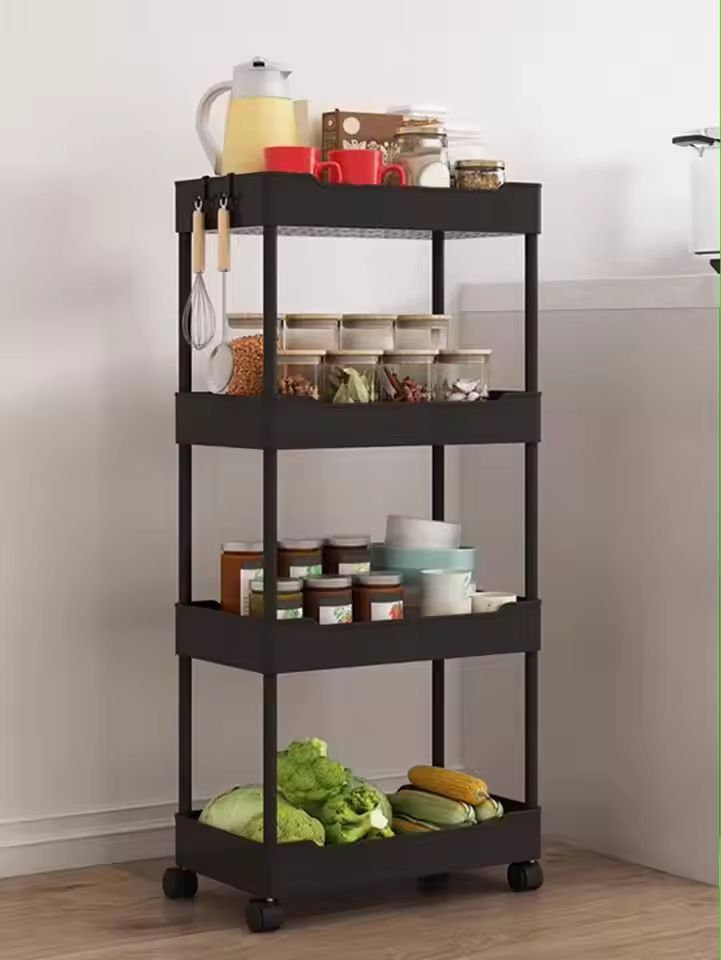 SlimSpace 34Tier Rolling Storage Cart Slim SlideOut Organizer Rack For Kitchen  Bathroom 1