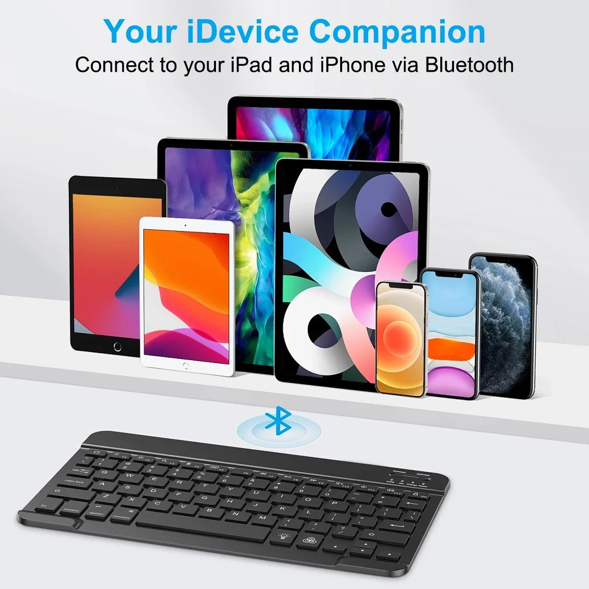 Portable Universal Bluetooth-Compatible Keyboard for Android iOS Windows Slim Wireless Keyboard