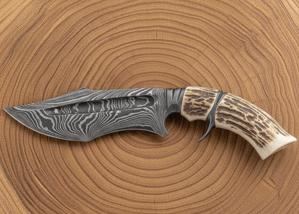 Buy Copper Damascus Hunting Bowie Knife