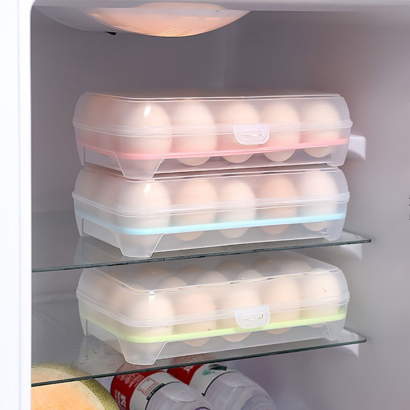Large Capacity Egg Storage Container, Egg Fresh Storage Box for Fridge, Plastic Egg Holder for Refrigerator