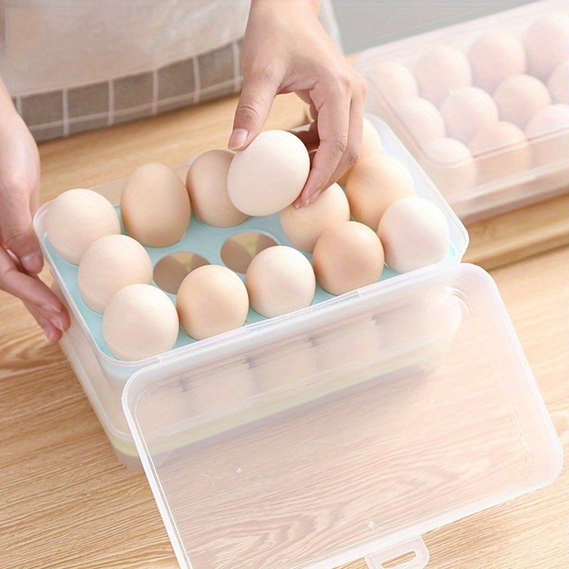 Large Capacity Egg Storage Container, Egg Fresh Storage Box for Fridge, Plastic Egg Holder for Refrigerator