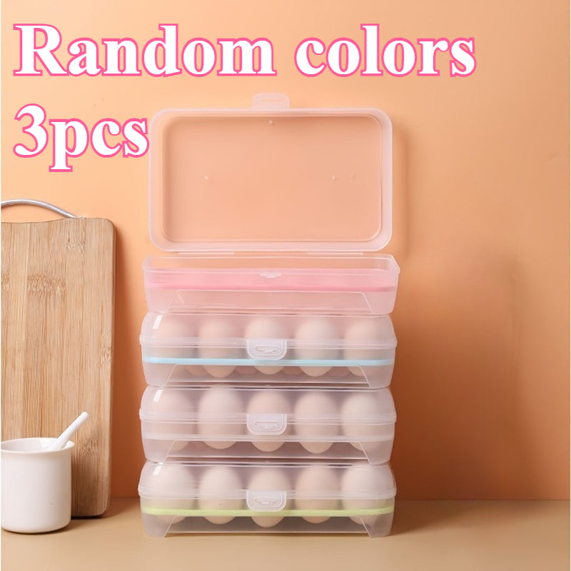 Large Capacity Egg Storage Container, Egg Fresh Storage Box for Fridge, Plastic Egg Holder for Refrigerator