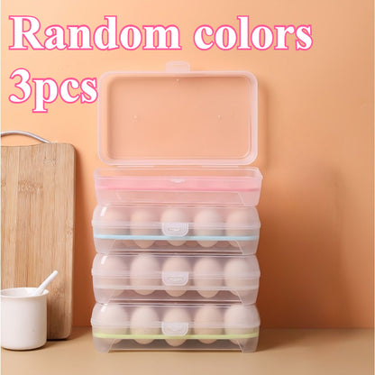 Large Capacity Egg Storage Container, Egg Fresh Storage Box for Fridge, Plastic Egg Holder for Refrigerator