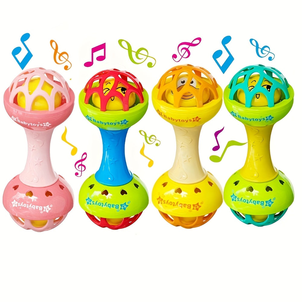 Bright Eye Catching Baby Rattle, Baby Double Headed Ringing Toy in Multiple Colors, Christmas Gift