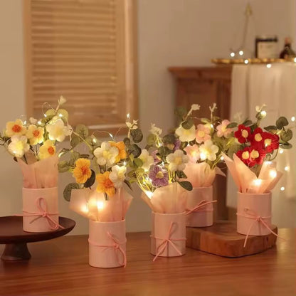Handmade Crochet Flower Bouquet - Everlasting Artificial Yarn Flowers for Home Decor & Gifts