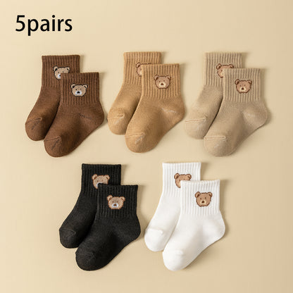 Cartoon Bear Pattern Baby Socks Comfortable All-Season Toddler Footwear