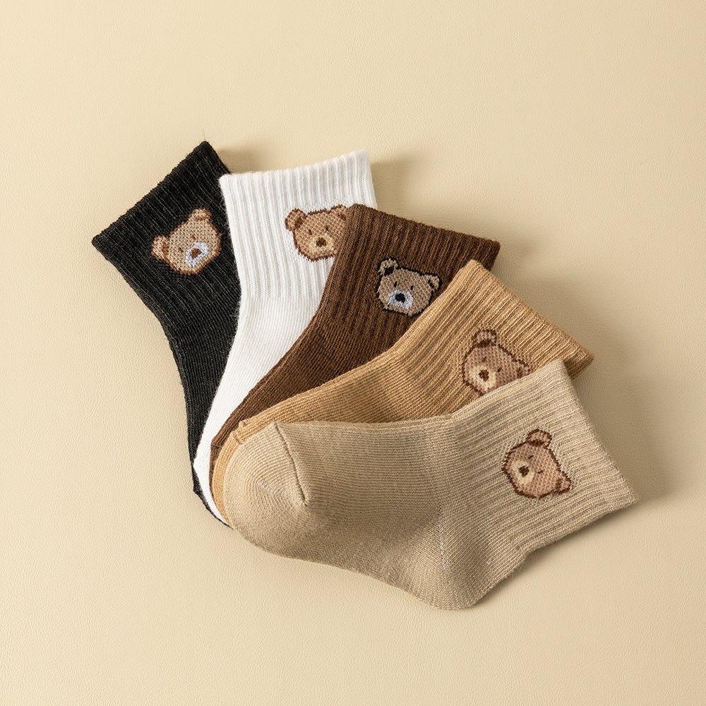 Cartoon Bear Pattern Baby Socks Comfortable AllSeason Toddler Footwear 2