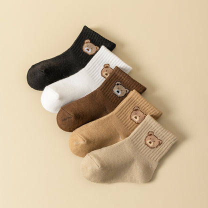 Cartoon Bear Pattern Baby Socks Comfortable AllSeason Toddler Footwear 3