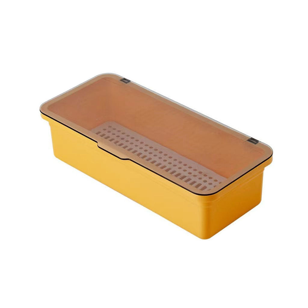 Tableware Storage Box Drain Chopsticks Tube Household Dustproof Spoon Holder With Lid 5