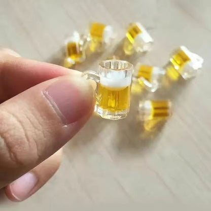Mini Scale Dollhouse Beer Mug Set – Tiny Kitchen Cup Accessories (5/10 pcs)