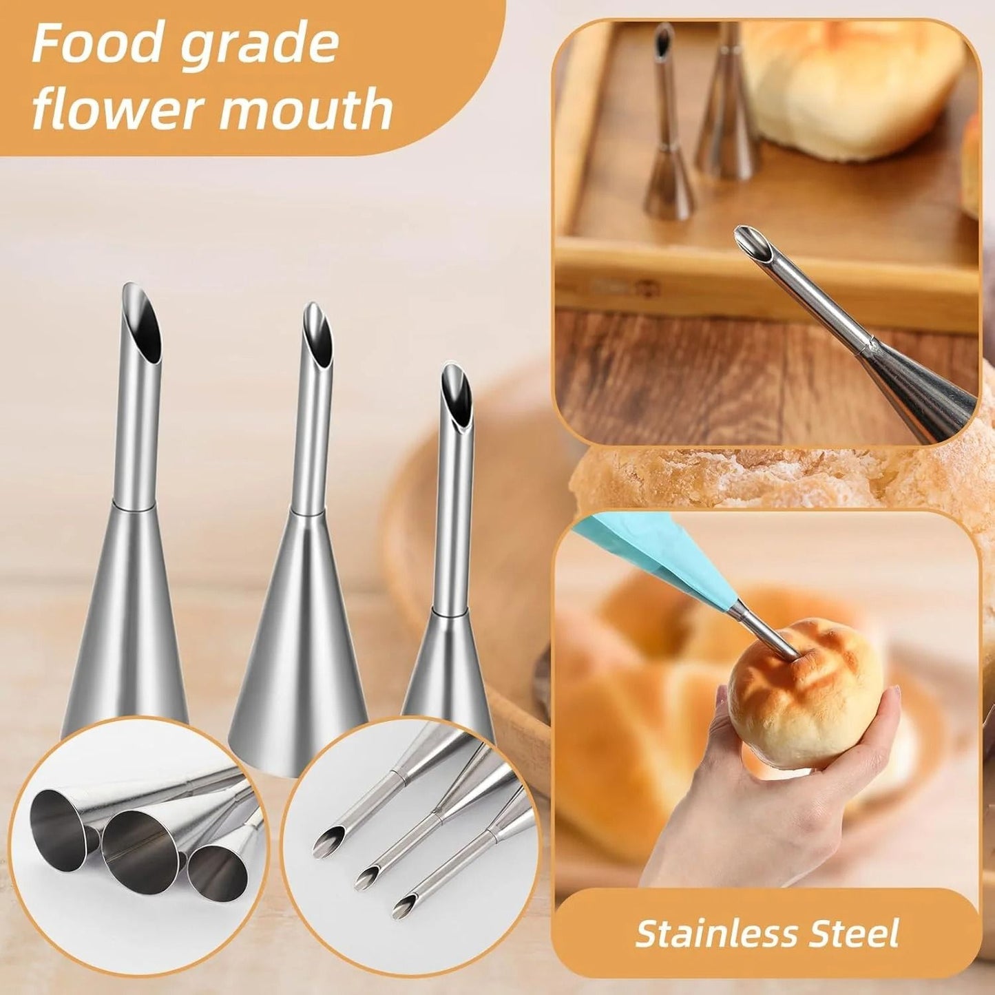 Stainless Steel Puff Pastry Piping Nozzle Set 2