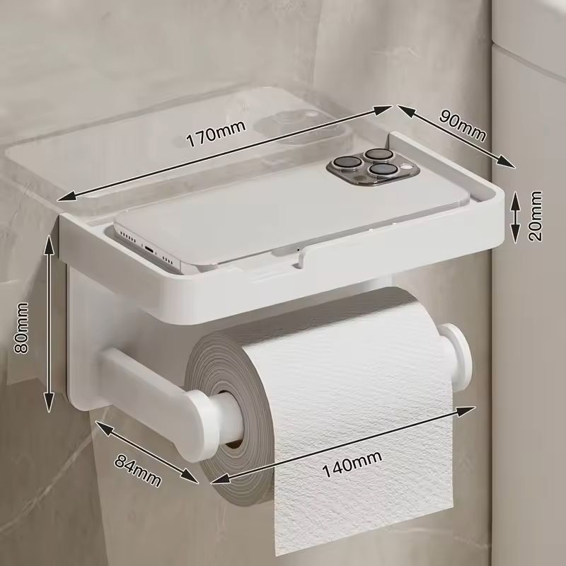 Stainless Alloy NoDrill WallMounted Toilet Paper  Tissue Holder Rack 3