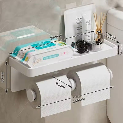 Stainless Alloy NoDrill WallMounted Toilet Paper  Tissue Holder Rack 5
