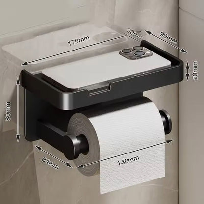 Stainless Alloy NoDrill WallMounted Toilet Paper  Tissue Holder Rack 9