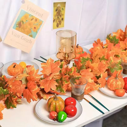 Rustic Autumn Maple Leaf Garland  Artificial Maple Vine For Home Wedding  Seasonal Decor 1