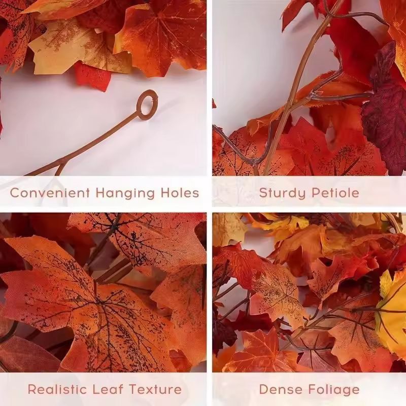 Rustic Autumn Maple Leaf Garland  Artificial Maple Vine For Home Wedding  Seasonal Decor 3