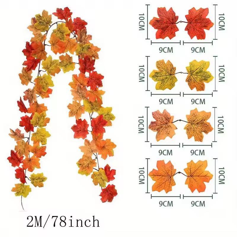 Rustic Autumn Maple Leaf Garland  Artificial Maple Vine For Home Wedding  Seasonal Decor 5
