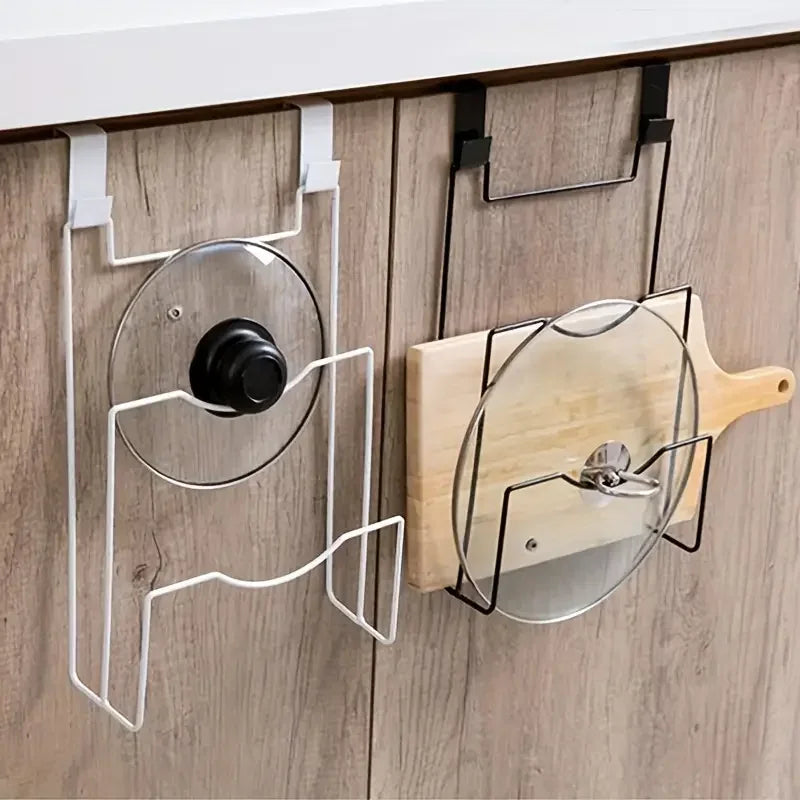 Non Perforated Pot Lid Rack Wall Mounted Iron Rack For Kitchen Multilayer Storage Organizer 2