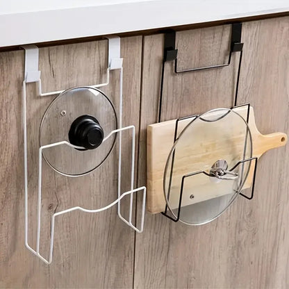 Non Perforated Pot Lid Rack Wall Mounted Iron Rack For Kitchen Multilayer Storage Organizer 2