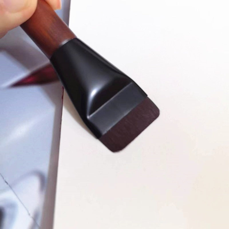 Ultra Thin Foundation Brush with Wooden Handle, Nylon Bristles for All Skin Types
