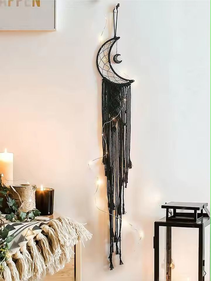 Boho Glow Dreamcatcher Wall Lamp  Woven Bohemian Wall Hanging 2