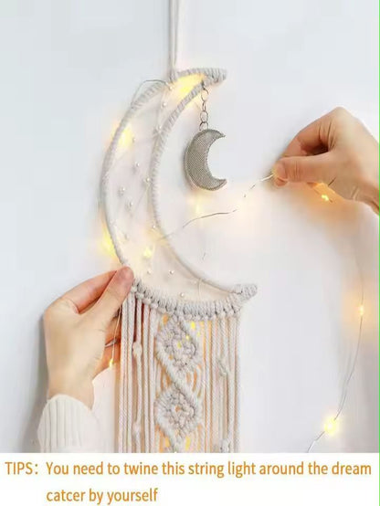 Boho Glow Dreamcatcher Wall Lamp  Woven Bohemian Wall Hanging 4