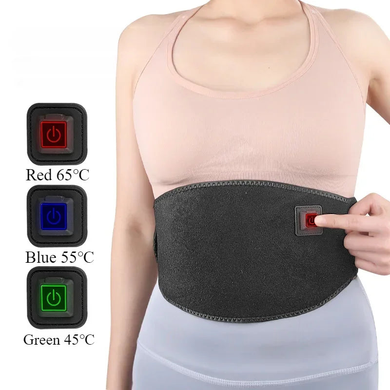 Lumbar Heating Pad Magnetic Therapy Back Waist Massage Band Electric Heated Waist Support Brace For 1