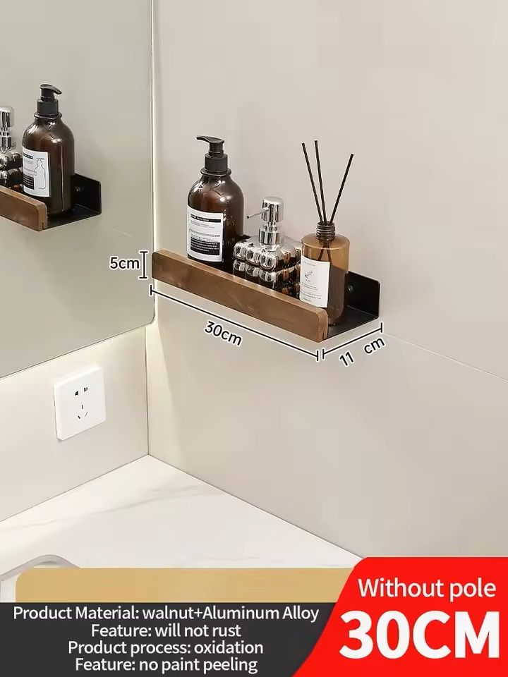 Wooden WallMounted Bathroom  Living Room Shelf SpaceSaving Wall Storage Rack 2