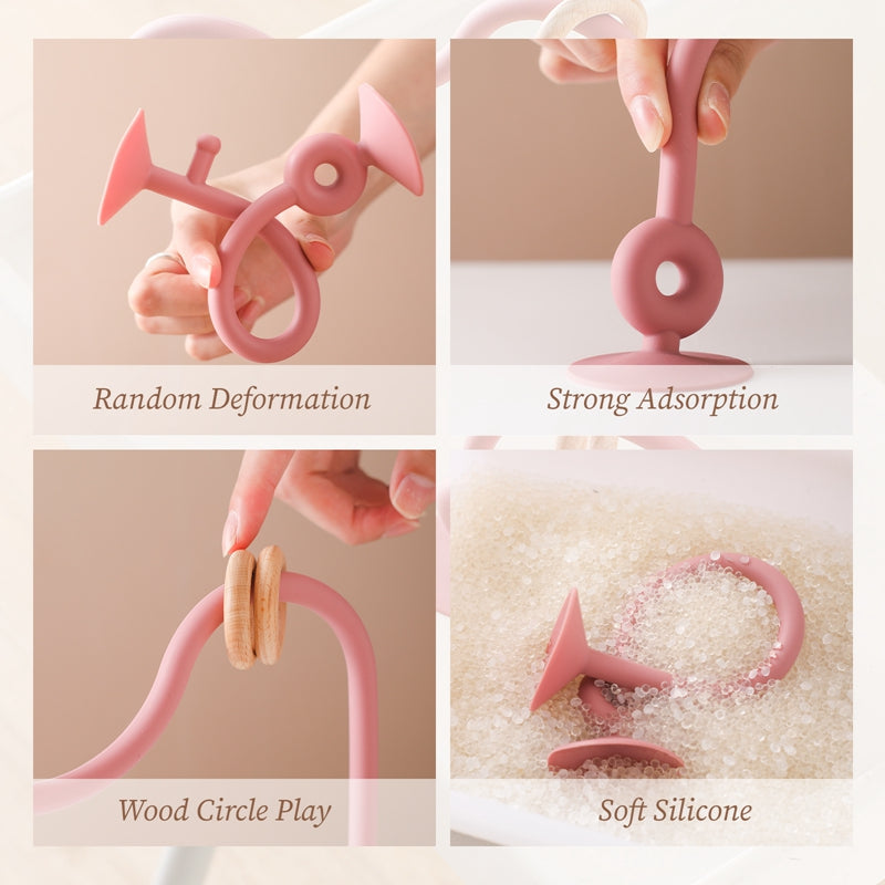 Montessori Toy Silicone Educational Toys Teething Track Maze Wooden Roller Coaster Bead Baby Accessory