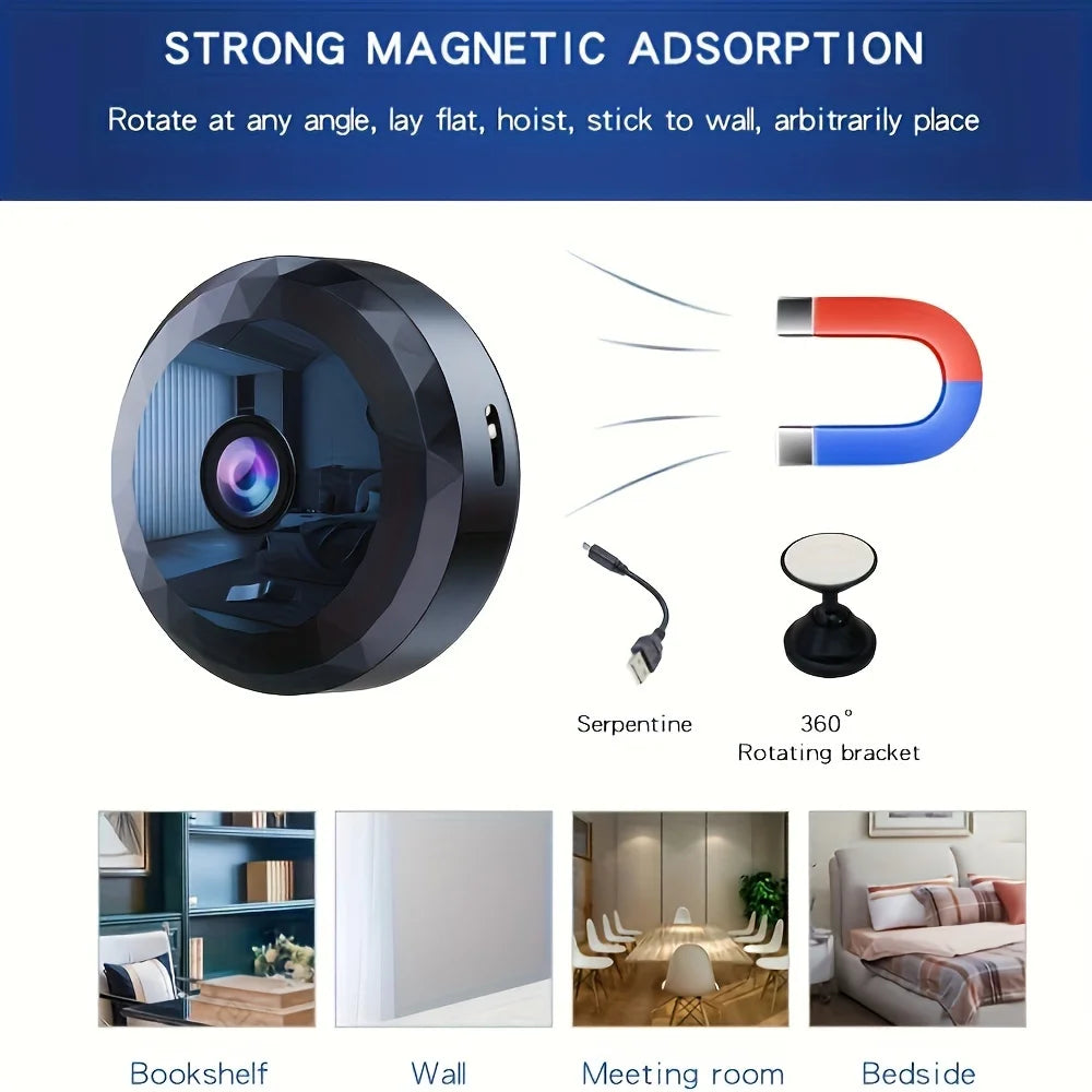 Motion Detection Wireless Mini WiFi Camera With Night Vision Easy To Mount Rechargeable Battery  Ap