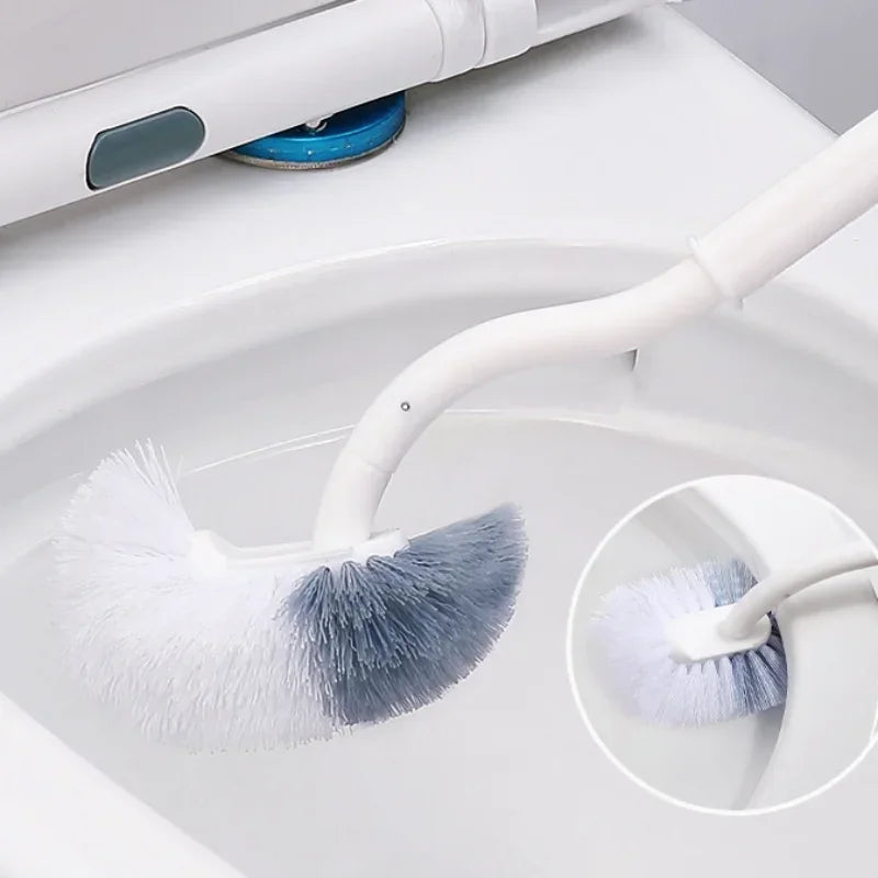 SCurve Wall Mount Toilet Brush Angled Head Gap Cleaner With Soft Bristles For Bathroom Hygiene 3