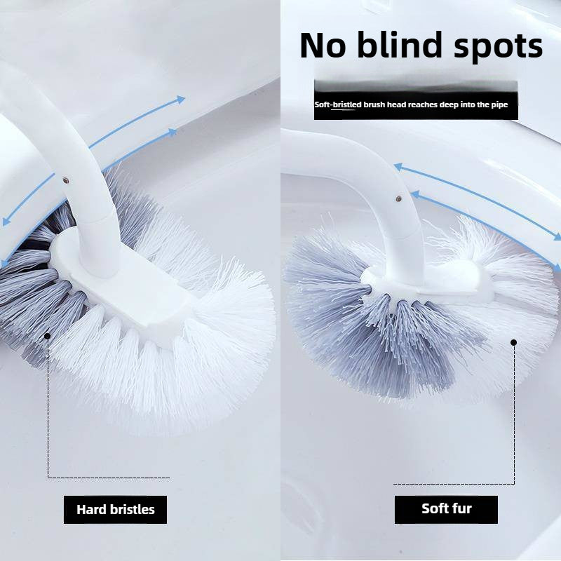 SCurve Wall Mount Toilet Brush Angled Head Gap Cleaner With Soft Bristles For Bathroom Hygiene 4