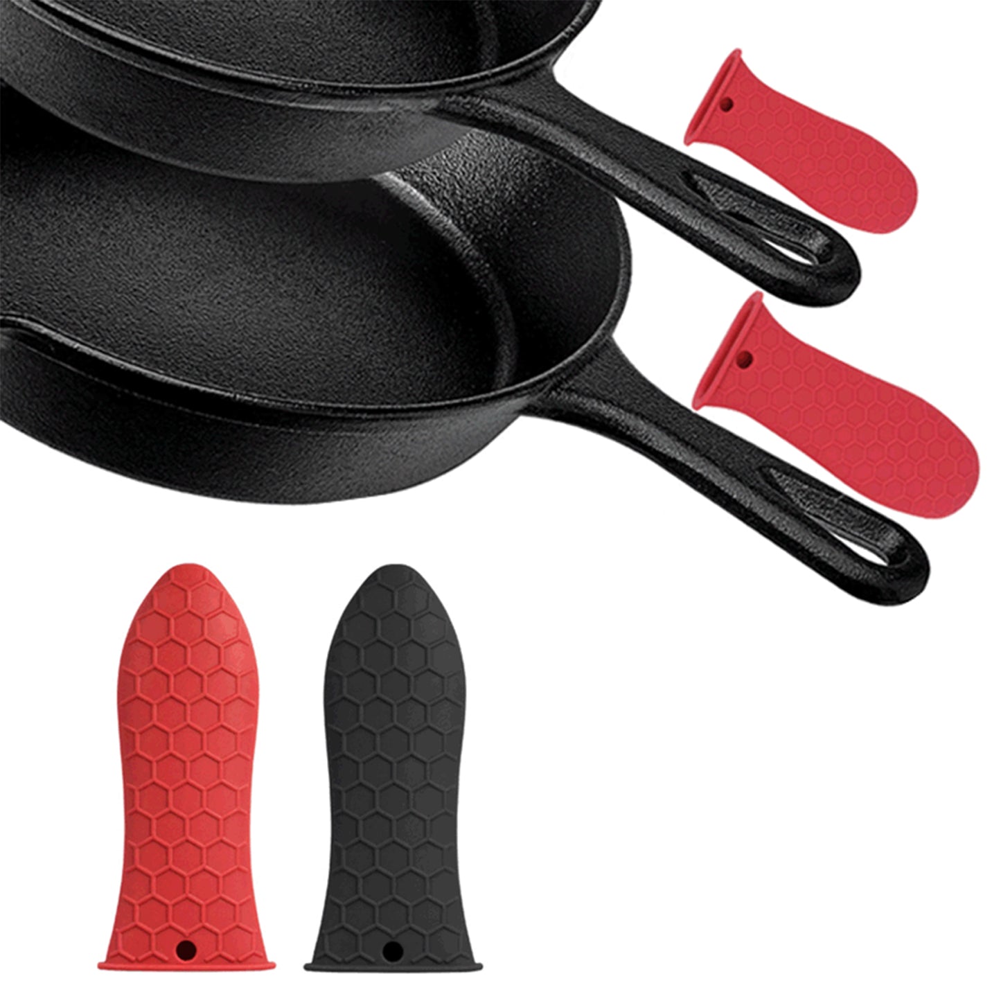 High Heat Resistance Silicone Pot Handle Cover, Anti-scalding Holder for Frying and Milk Pans