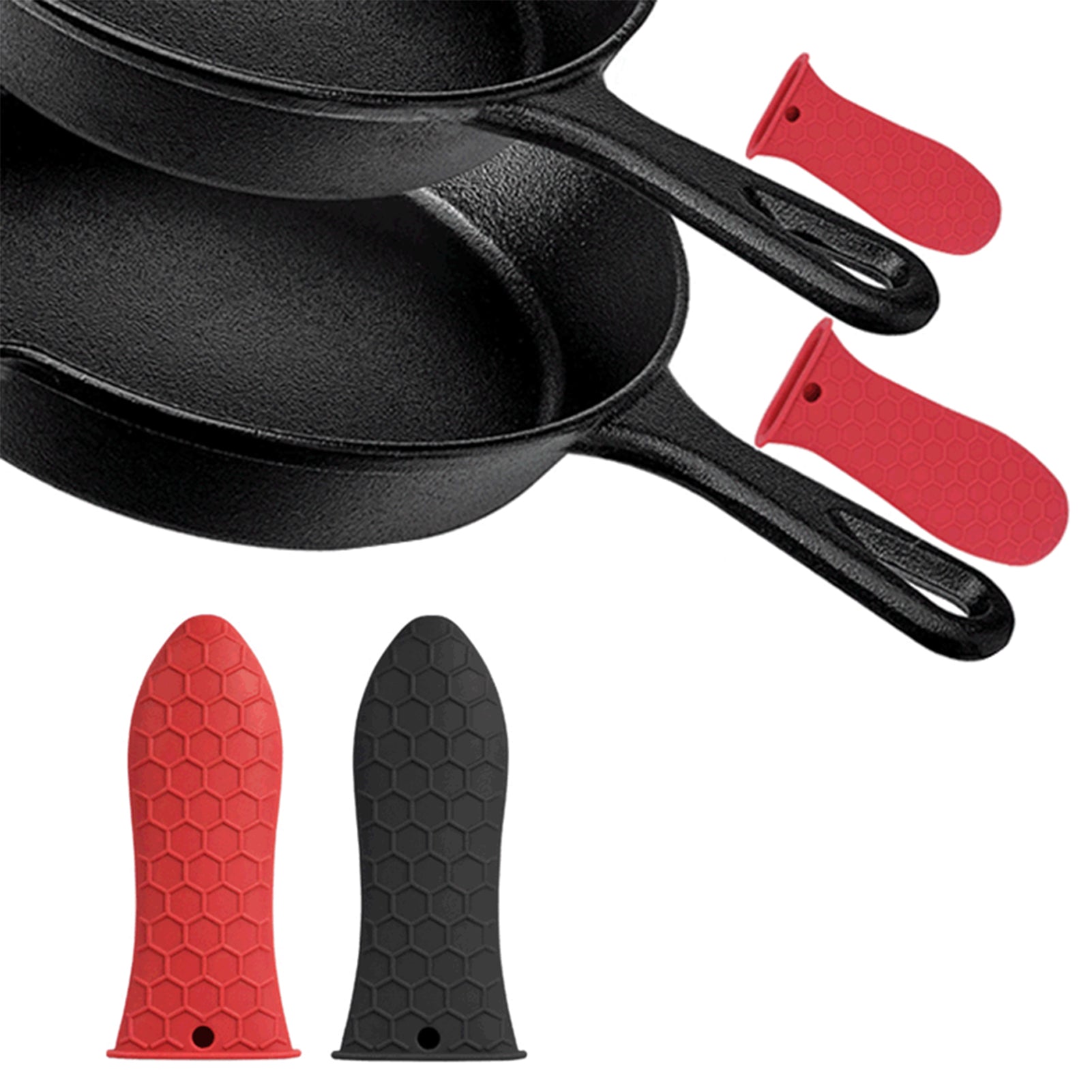 High Heat Resistance Silicone Pot Handle Cover, Anti-scalding Holder for Frying and Milk Pans