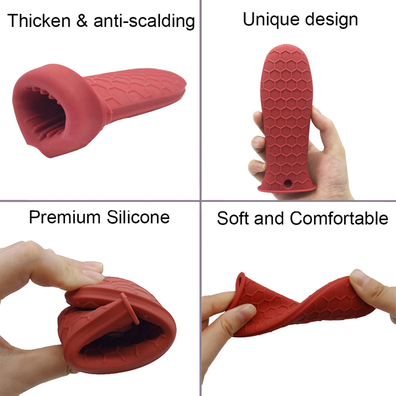 High Heat Resistance Silicone Pot Handle Cover, Anti-scalding Holder for Frying and Milk Pans