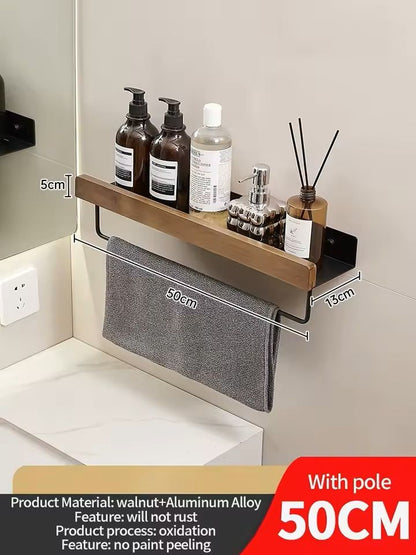 Wooden WallMounted Bathroom  Living Room Shelf SpaceSaving Wall Storage Rack 10
