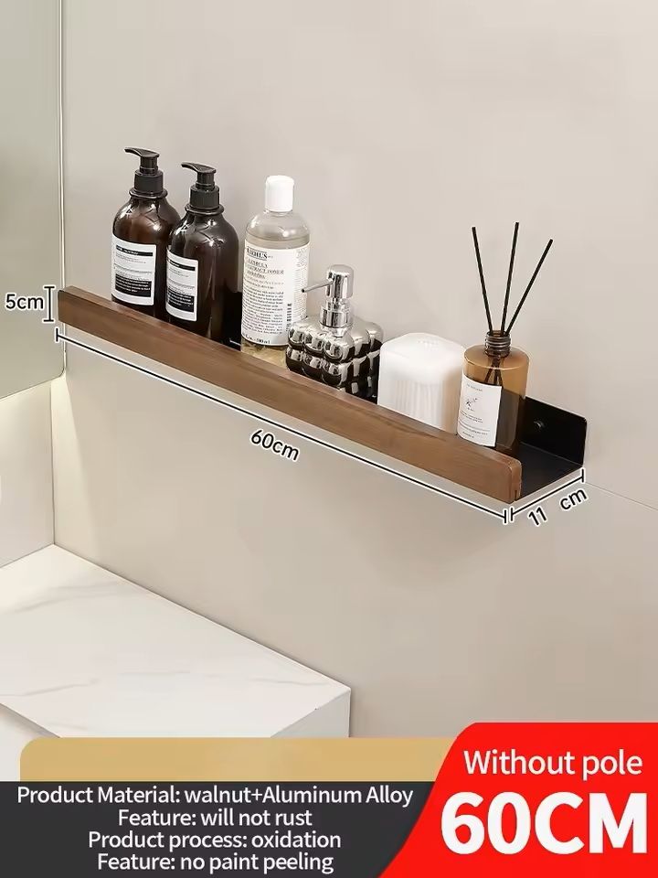 Wooden WallMounted Bathroom  Living Room Shelf SpaceSaving Wall Storage Rack 12